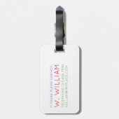 Aloha Tropical Lettering Hawaii Calligraphy Gepäckanhänger (Rückseite vertikal)