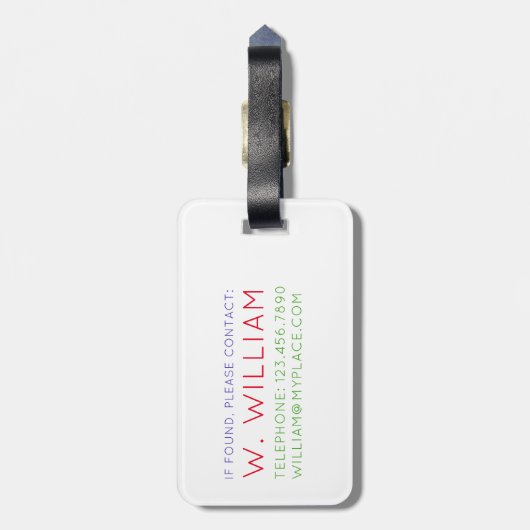 Aloha Tropical Lettering Hawaii Calligraphy Gepäckanhänger (Rückseite vertikal)