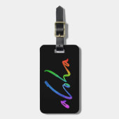 Aloha Tropical Lettering Hawai'i Kalligrafie Gepäckanhänger (Vorderseite vertikal)