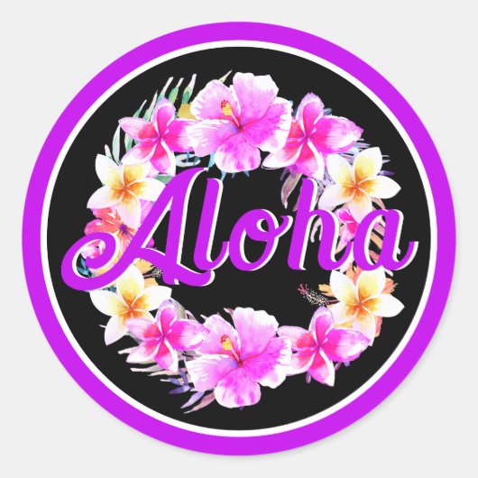 Aloha Tropical Luau Abschluss Runder Aufkleber (Vorderseite)