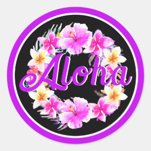 Aloha Tropical Luau Abschlussfeier Runder Aufkleber