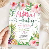 Aloha! Tropical Luau Baby Shower Girl Pink Einladung