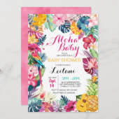 Aloha Tropical Luau Babydusche Einladung (Vorne/Hinten)