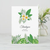 Aloha Tropical Luau Beach Wedding Dankeskarte (Stehend Vorderseite)