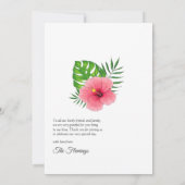 Aloha Tropical Luau Beach Wedding Dankeskarte (Rückseite)