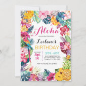 Aloha Tropical Luau Birthday Einladung (Vorderseite)