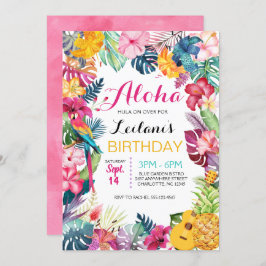 Aloha Tropical Luau Birthday Einladung