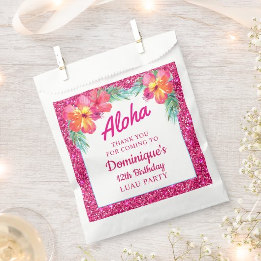 Aloha Tropical Luau Birthday Party Geschenktütchen (Ausgeschnitten)