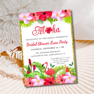 Aloha Tropical Luau Bridal Dusche Einladung