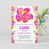 Aloha Tropical Luau Bridal Dusche Einladung (Stehend Vorderseite)