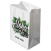 Aloha Tropical Luau Class of 2022 Graduation Party Mittlere Geschenktüte (Rückseite Schrägansicht)