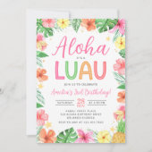 Aloha Tropical Luau Geburtstagseinladung Einladung (Vorderseite)