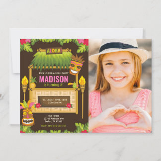 Aloha Tropical Luau Geburtstagseinladung Floral Einladung