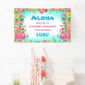 Aloha Tropical Luau Geburtstagsfeier Willkommen Banner (Insitu)