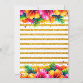 Aloha Tropical Luau Glitzer Graduation Party Einladung (Rückseite)