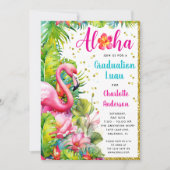Aloha Tropical Luau Graduation Party Einladung (Vorderseite)