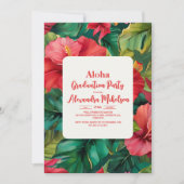 Aloha Tropical Luau Graduation Party Einladung (Vorderseite)