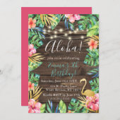 Aloha Tropical Luau Hawaiian Birthday Einladung (Vorne/Hinten)