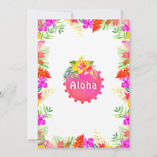 Aloha Tropical Luau Kinderdusche Einladung (Rückseite)