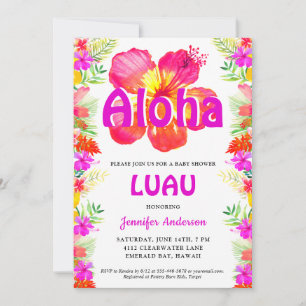 Aloha Tropical Luau Kinderdusche Einladung