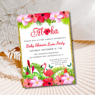 Aloha Tropical Luau Kinderdusche Einladung