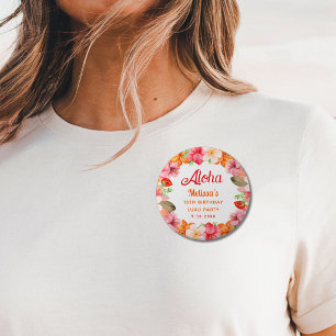 Aloha Tropical Luau-Party Geburtstag  Button