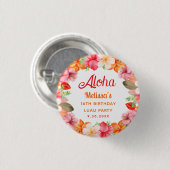 Aloha Tropical Luau-Party Geburtstag Button (Vorne & Hinten)