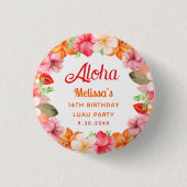 Aloha Tropical Luau-Party Geburtstag Button (Vorderseite)