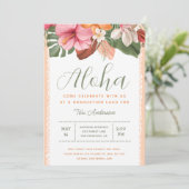 Aloha Tropical Luau Stilvolle Graduiertenparty Einladung (Stehend Vorderseite)