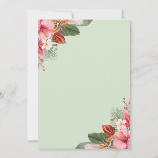 Aloha Tropical Luau Stylish Grad Party Green Einladung (Rückseite)