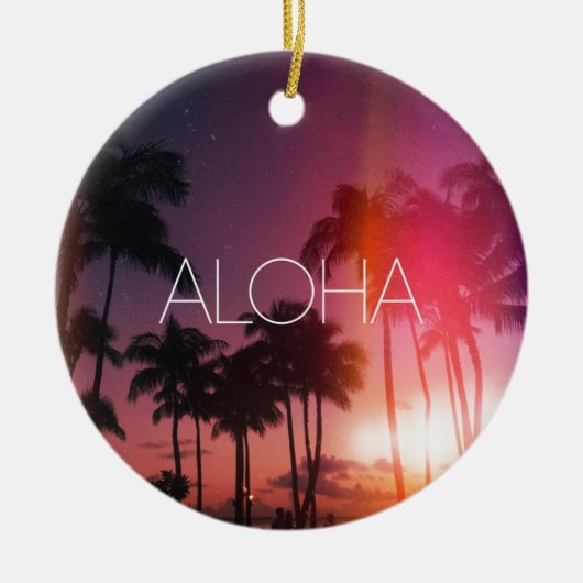 Aloha Tropical Night Keramikornament (Vorne)