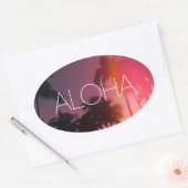 Aloha Tropical Night Ovaler Aufkleber (Umschlag)