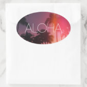 Aloha Tropical Night Ovaler Aufkleber (Tasche)