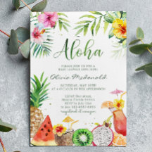 Aloha Tropical Obstdusche Einladung