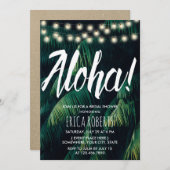 Aloha Tropical Palm Blätter Beach Brautparty Einladung (Vorne/Hinten)