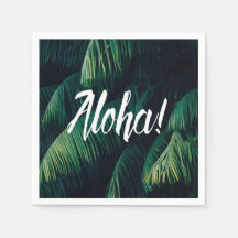 Aloha Tropical Palm Blätter Typografie