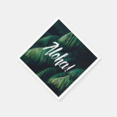 Aloha Tropical Palm Blätter Typografie Serviette (Ecke)