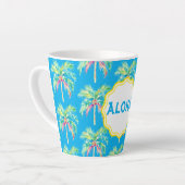 Aloha Tropical Palm Tree Blue Latte Tasse (Linke Ecke)