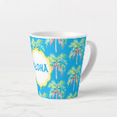 Aloha Tropical Palm Tree Blue Latte Tasse (Rechte Ecke)