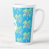 Aloha Tropical Palm Tree Blue Latte Tasse (Rechts)