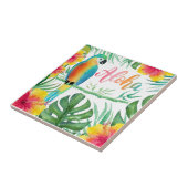 Aloha Tropical Parrot Hibiskus Palm Fliese (Seite)