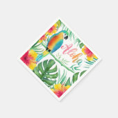 Aloha Tropical Parrot Hibiskus Palm Serviette (Ecke)