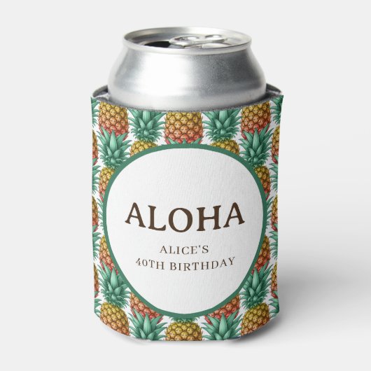 Aloha Tropical party with pineapple Dosenkühler (Kanne Vorderseite)