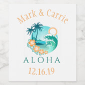 Aloha Tropical Personalisiert Weinetikett (Einzelnes Label)