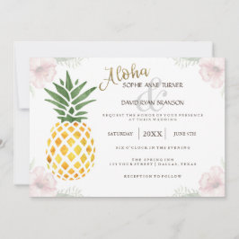 Aloha Tropical Pineaple Beach Hochzeit Einladung