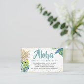 Aloha Tropical Pineappy Baby Shower Buchanfrage Begleitkarte (Stehend Vorderseite)