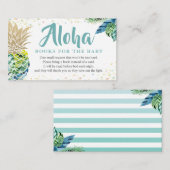 Aloha Tropical Pineappy Baby Shower Buchanfrage Begleitkarte (Vorne/Hinten)