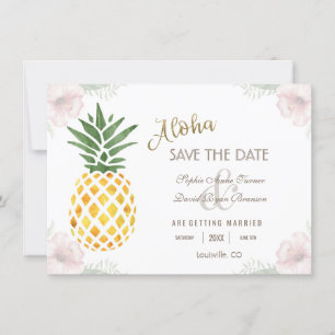 Aloha Tropical Pineapse Beach SAVE THE DATE