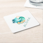 Aloha Tropical Rechteckiger Pappuntersetzer (angewinkelt)