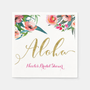 Aloha Tropical Sommer Blumen Hochzeitsparty Custom Serviette